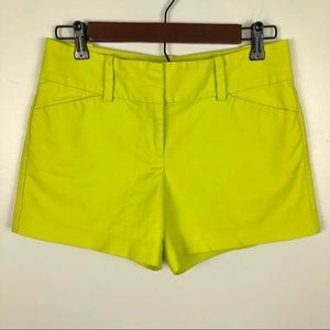 Ann Taylor Neon Yellow Signature Shorts 4 in. Inseam Size 2